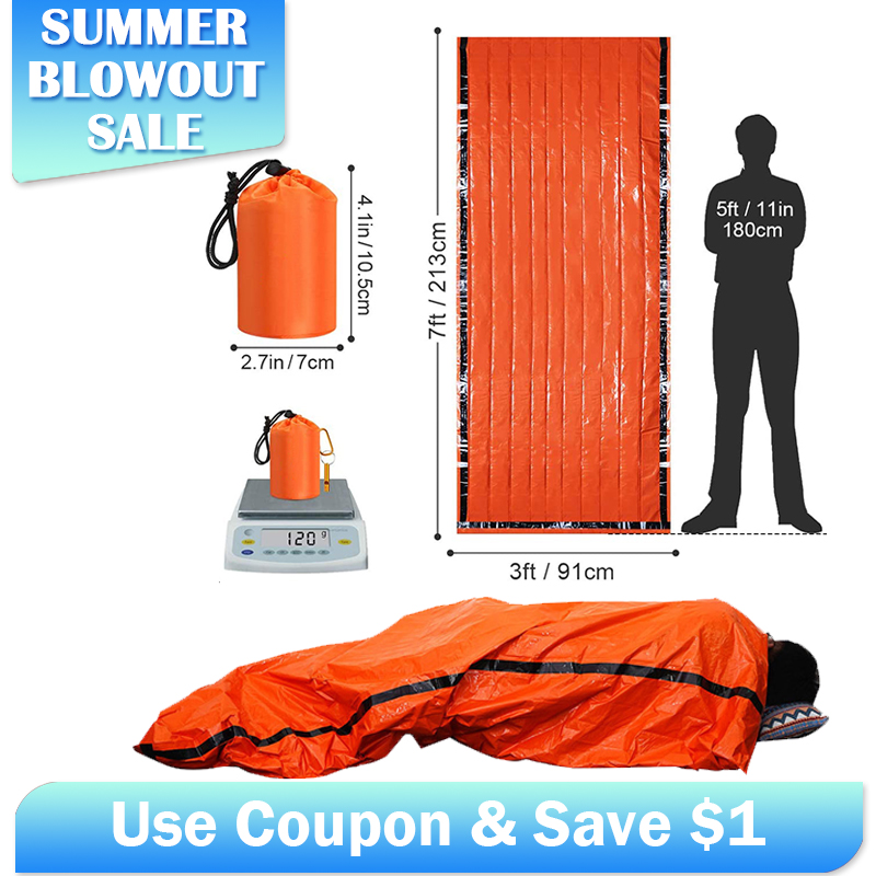 Emergency Mylar Tent - Notfall-Mylar-Schlafsack, thermisch, wasserdicht – leichte Überlebensausrüstung