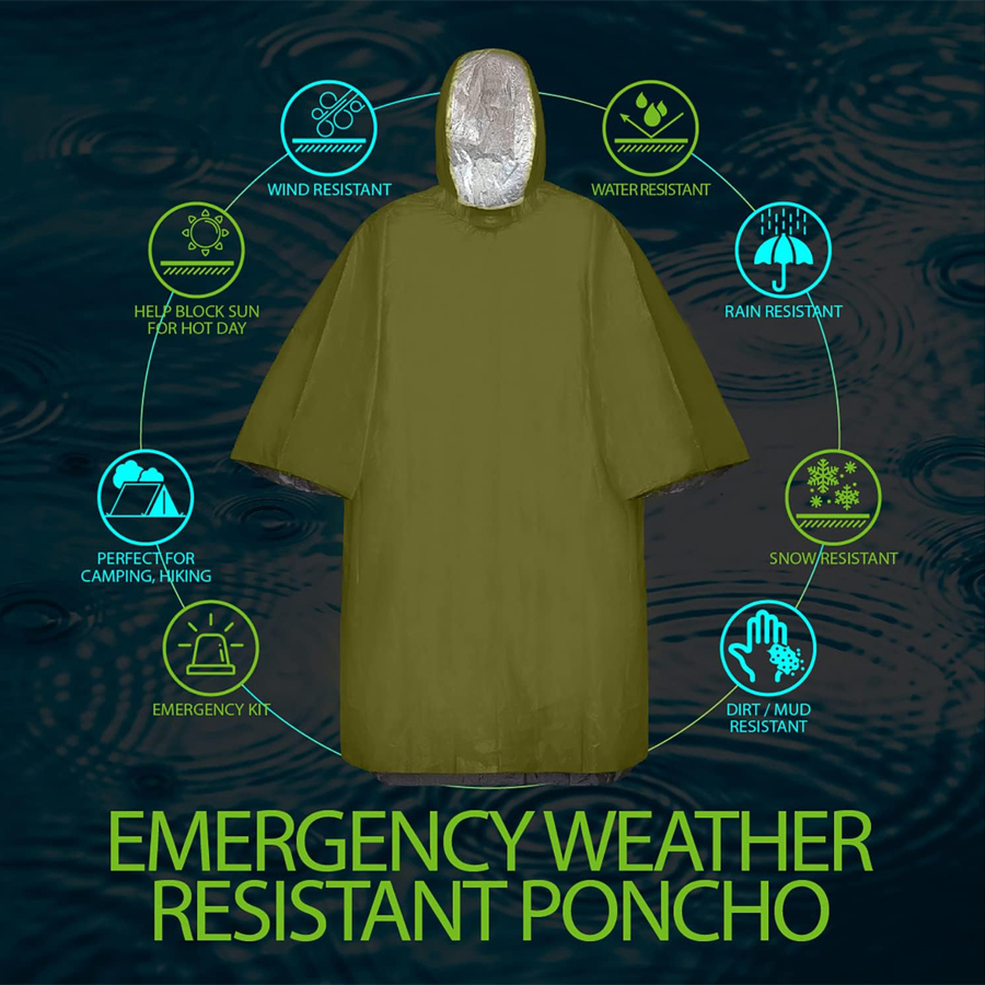3/5er-Pack Notfall-Poncho-Set  – Emergency Poncho Rain Bewertung und Preis