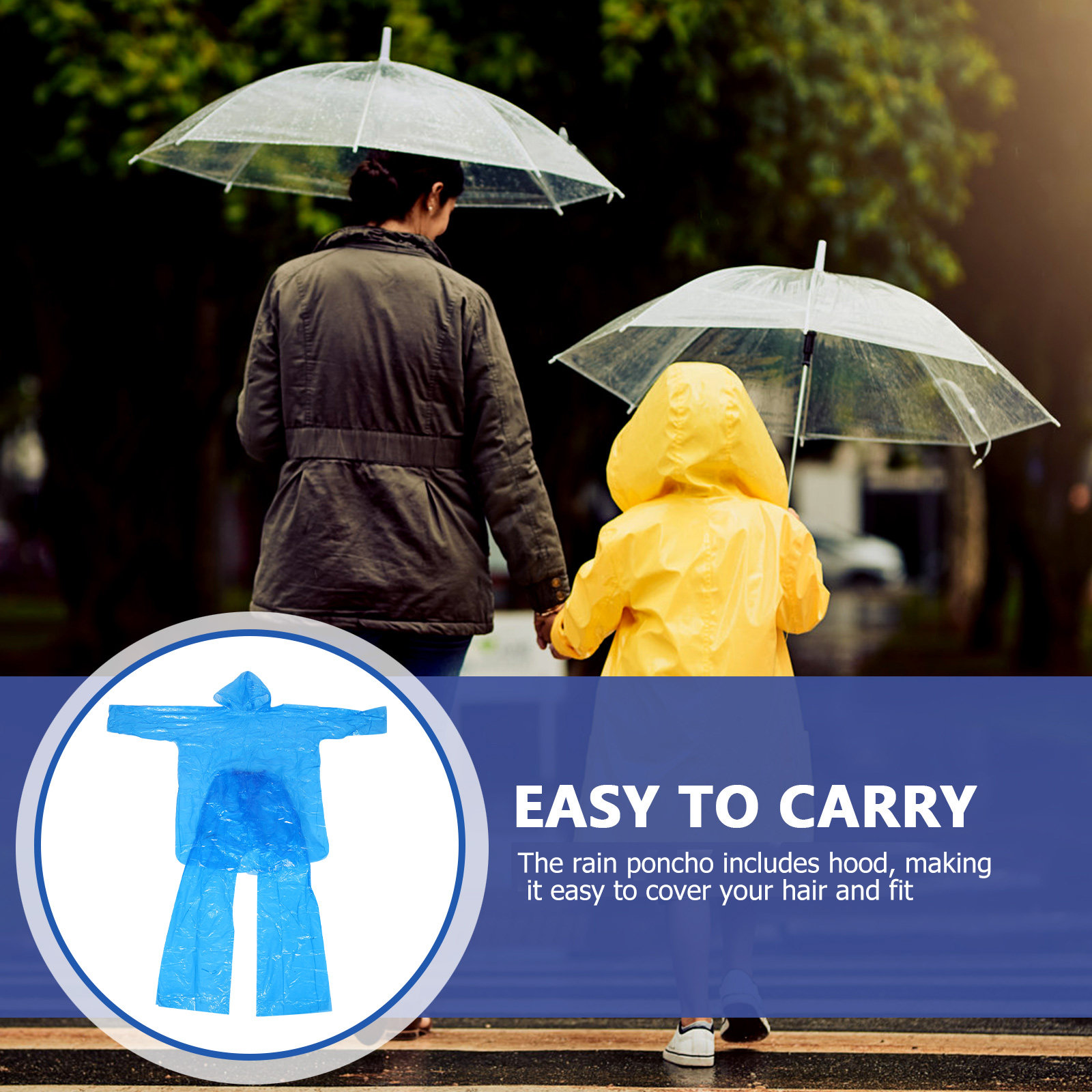 Transparenter Regenponcho-Set  – Emergency Poncho Rain Bewertung und Preis
